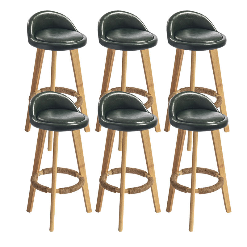 Low Back Armless Counter Stool Modern Bucket Seat Bar Chair with Footrest