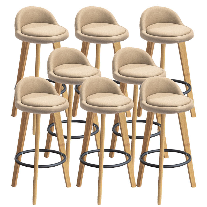 Low Back Armless Counter Stool Modern Bucket Seat Bar Chair with Footrest