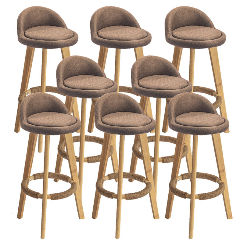 Low Back Armless Counter Stool Modern Bucket Seat Bar Chair with Footrest