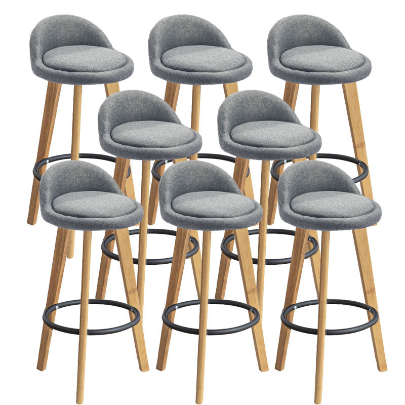 Low Back Armless Counter Stool Modern Bucket Seat Bar Chair with Footrest