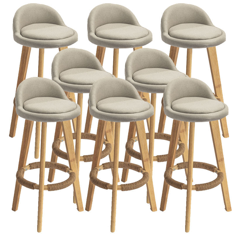 Low Back Armless Counter Stool Modern Bucket Seat Bar Chair with Footrest