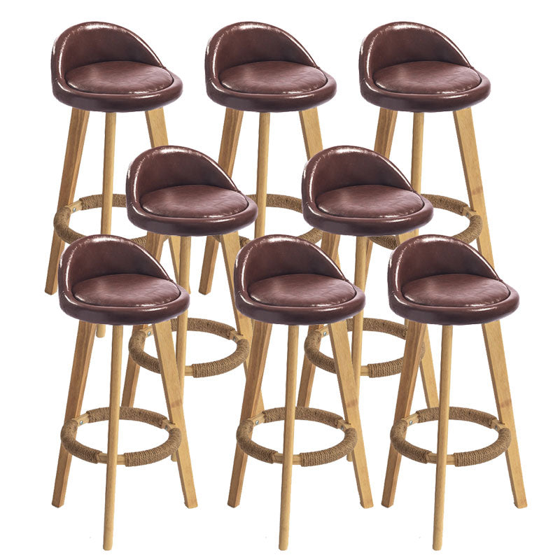 Low Back Armless Counter Stool Modern Bucket Seat Bar Chair with Footrest