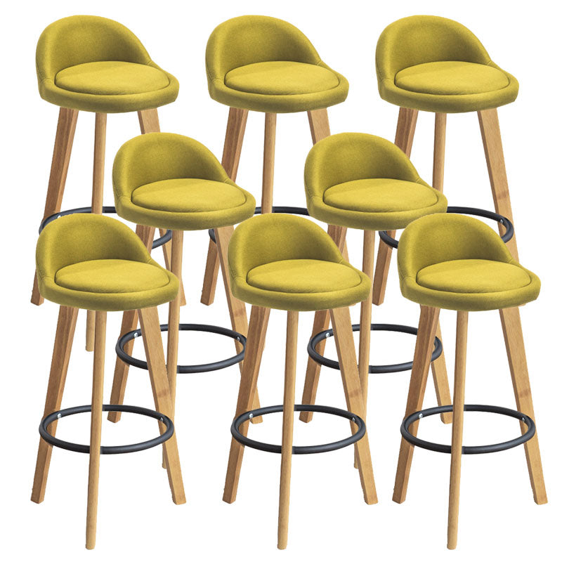 Low Back Armless Counter Stool Modern Bucket Seat Bar Chair with Footrest