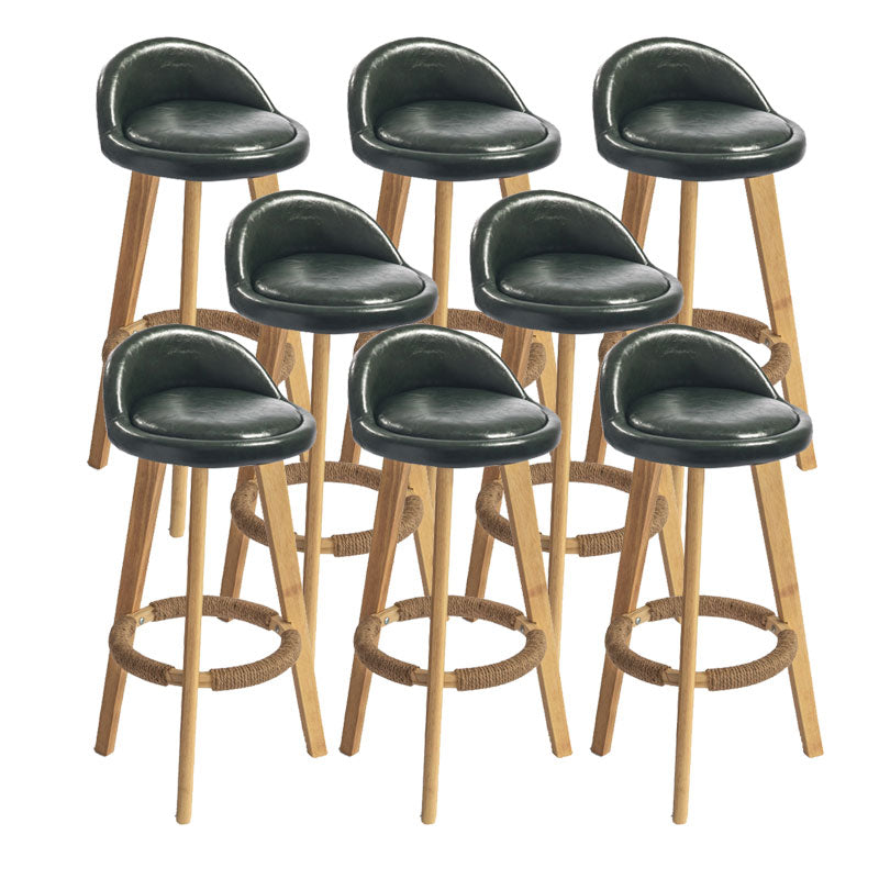 Low Back Armless Counter Stool Modern Bucket Seat Bar Chair with Footrest