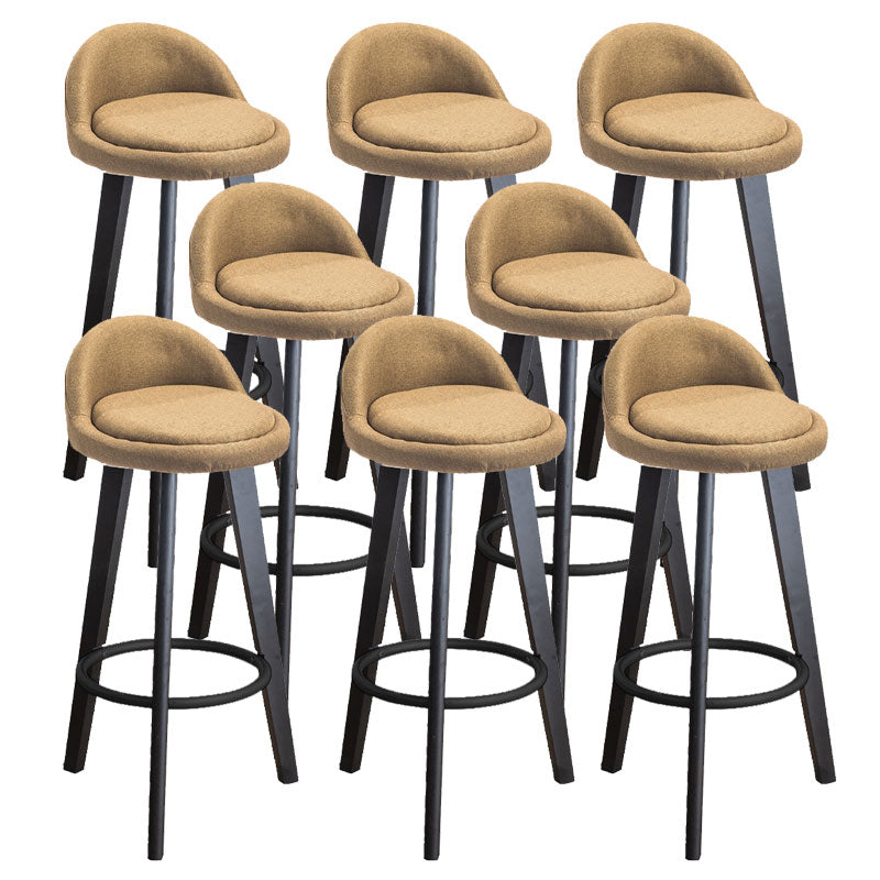 Low Back Armless Counter Stool Modern Bucket Seat Bar Chair with Footrest