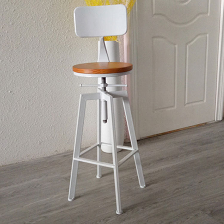 Armless Rotatable Bar Chair Modern Round Seat Bar Stool with Metal Footrest