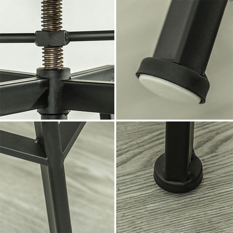 Armless Rotatable Bar Chair Modern Round Seat Bar Stool with Metal Footrest