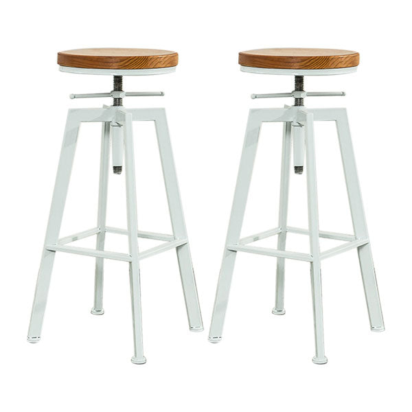 Armless Rotatable Bar Chair Modern Round Seat Bar Stool with Metal Footrest