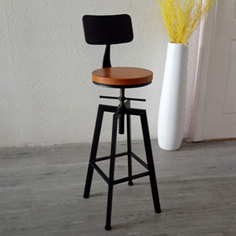 Armless Rotatable Bar Chair Modern Round Seat Bar Stool with Metal Footrest