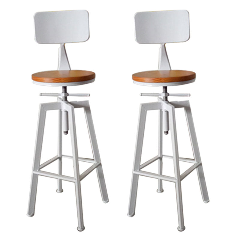 Armless Rotatable Bar Chair Modern Round Seat Bar Stool with Metal Footrest