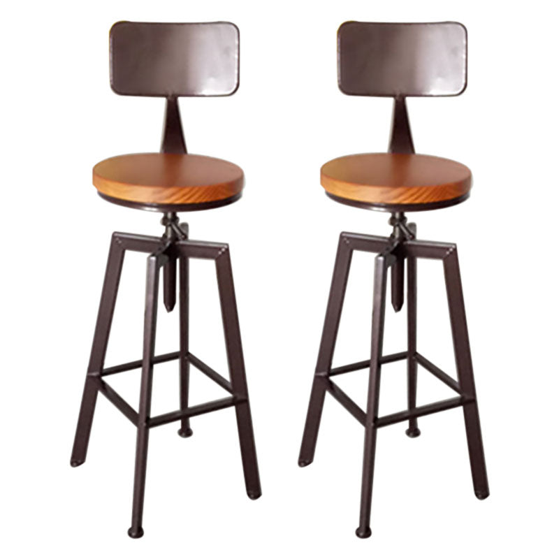 Armless Rotatable Bar Chair Modern Round Seat Bar Stool with Metal Footrest