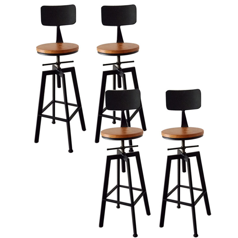 Armless Rotatable Bar Chair Modern Round Seat Bar Stool with Metal Footrest