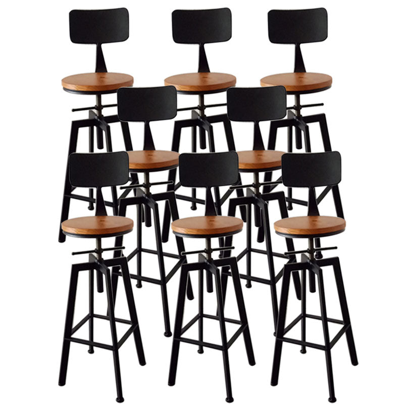 Armless Rotatable Bar Chair Modern Round Seat Bar Stool with Metal Footrest