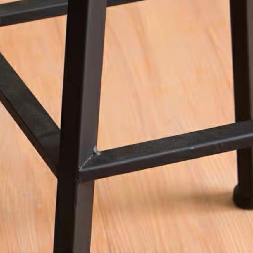 Round Seat Armless Bar Stool Modern Metal Legs Rotatable Bar Chair