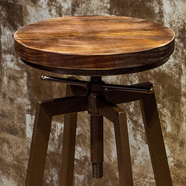 Round Seat Armless Bar Stool Modern Metal Legs Rotatable Bar Chair