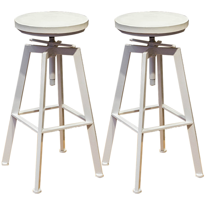 Round Seat Armless Bar Stool Modern Metal Legs Rotatable Bar Chair