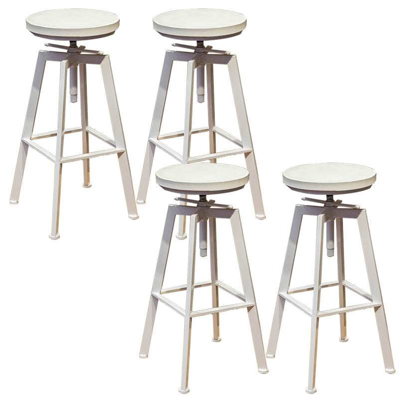 Round Seat Armless Bar Stool Modern Metal Legs Rotatable Bar Chair
