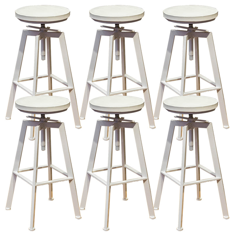 Round Seat Armless Bar Stool Modern Metal Legs Rotatable Bar Chair