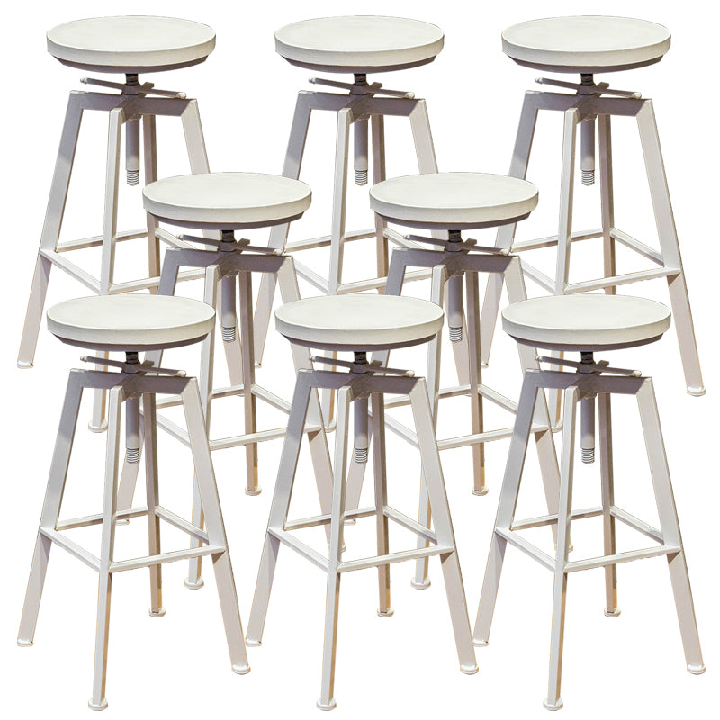 Round Seat Armless Bar Stool Modern Metal Legs Rotatable Bar Chair