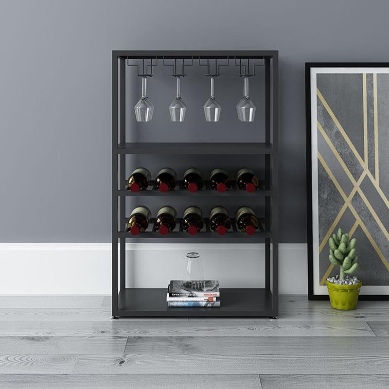Modern Wine Holder Rack with Shelf Floor Stemware Holder Wine Rack