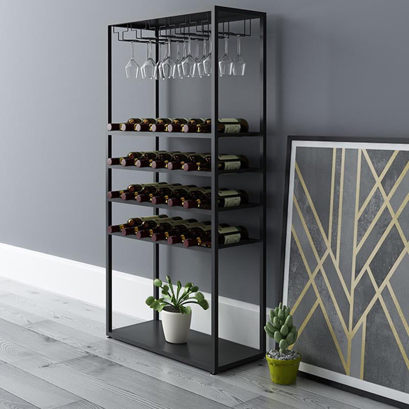 Modern Wine Holder Rack with Shelf Floor Stemware Holder Wine Rack