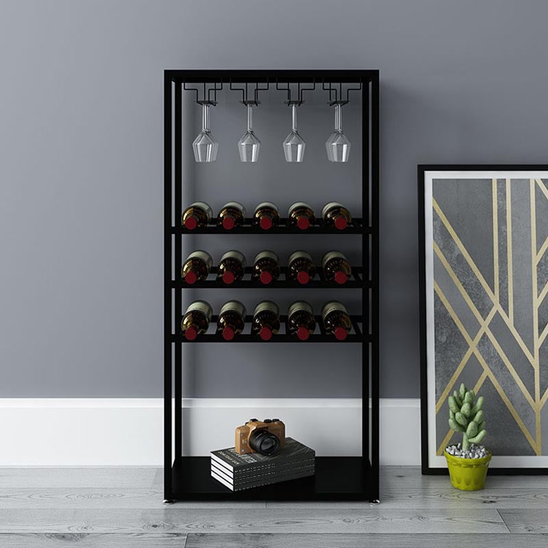 Modern Wine Holder Rack with Shelf Floor Stemware Holder Wine Rack