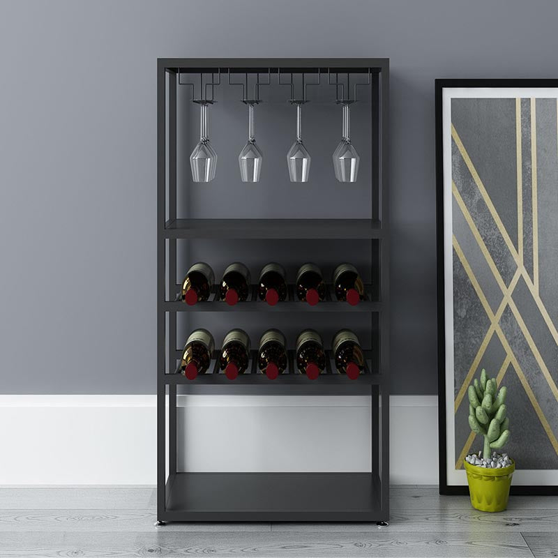 Modern Wine Holder Rack with Shelf Floor Stemware Holder Wine Rack