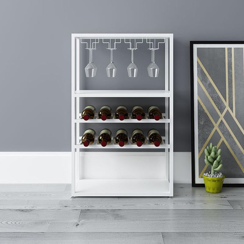 Modern Wine Holder Rack with Shelf Floor Stemware Holder Wine Rack