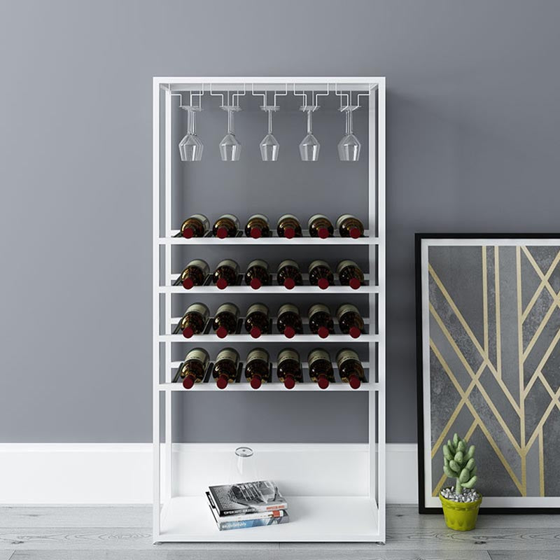 Modern Wine Holder Rack with Shelf Floor Stemware Holder Wine Rack