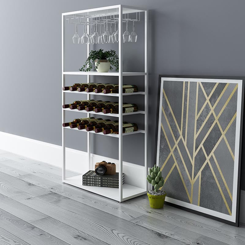 Modern Wine Holder Rack with Shelf Floor Stemware Holder Wine Rack