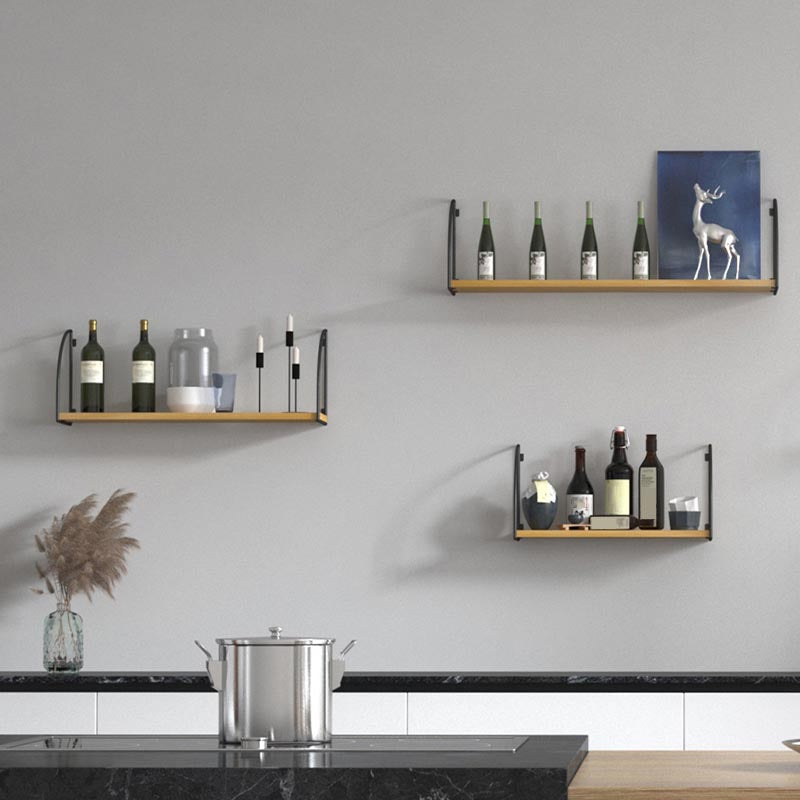 Wall Mounted Solid Wood Wine Bottle & Glass Rack Industrial Bottle Rack