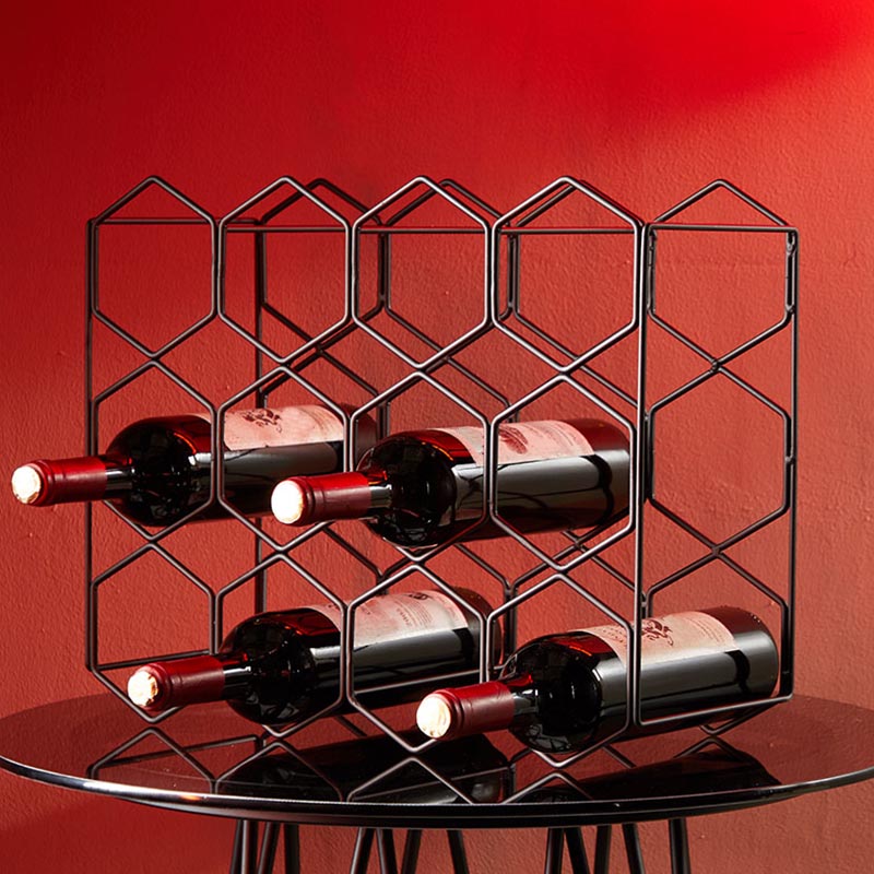 Luxury Round Wine Bottle Holder Tabletop Metal Bottle Holder