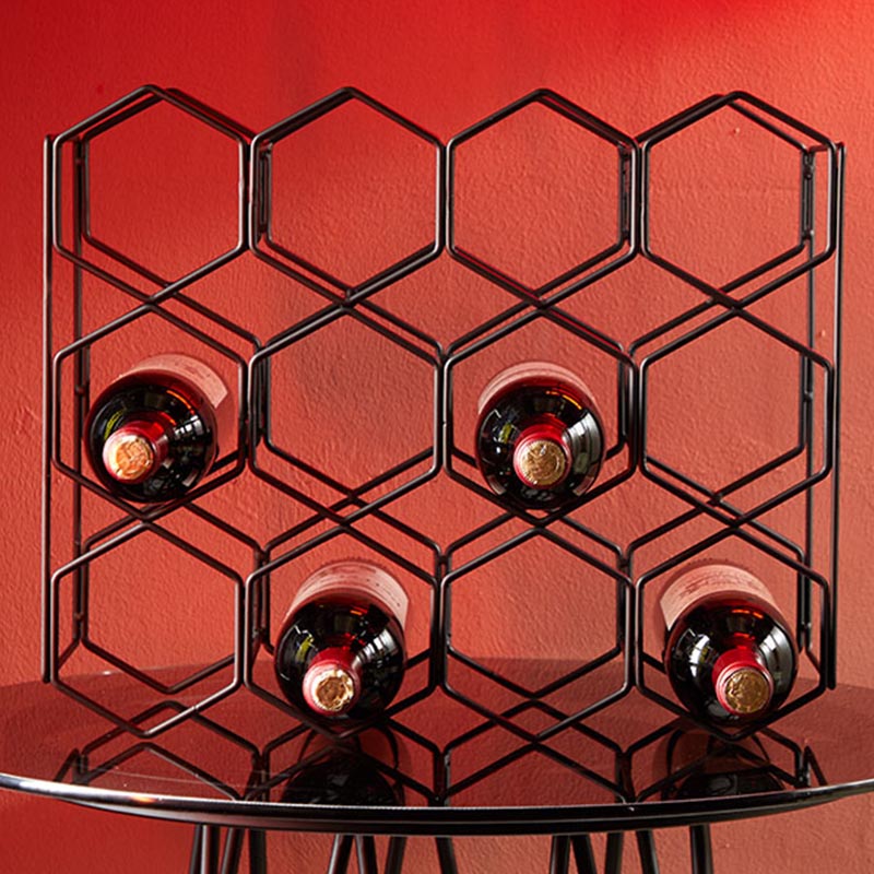 Luxury Round Wine Bottle Holder Tabletop Metal Bottle Holder