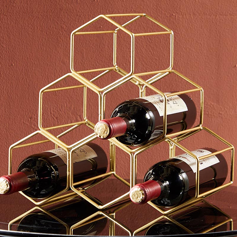 Luxury Round Wine Bottle Holder Tabletop Metal Bottle Holder