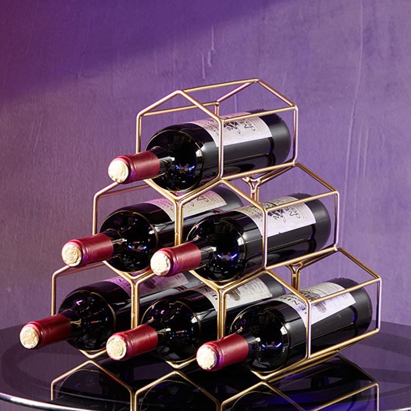 Luxury Round Wine Bottle Holder Tabletop Metal Bottle Holder