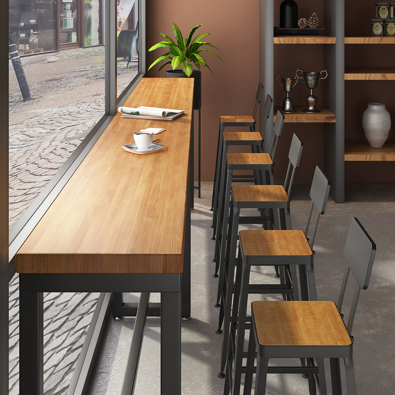 Industrial 1/4/5/9 Pieces Bar Table Set Rectangle Pine Wood Counter Table for Bar