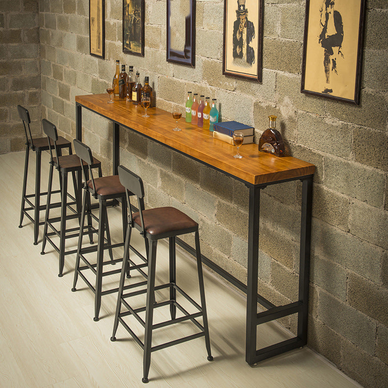 Industrial 1/4/5/9 Pieces Bar Table Set Rectangle Pine Wood Counter Table for Bar