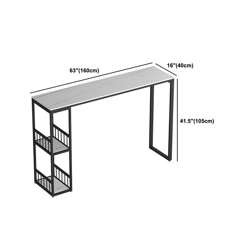 1/2/3 Pieces Modern Rectangular Pub Table Set Sintered Stone Top Counter Table Set
