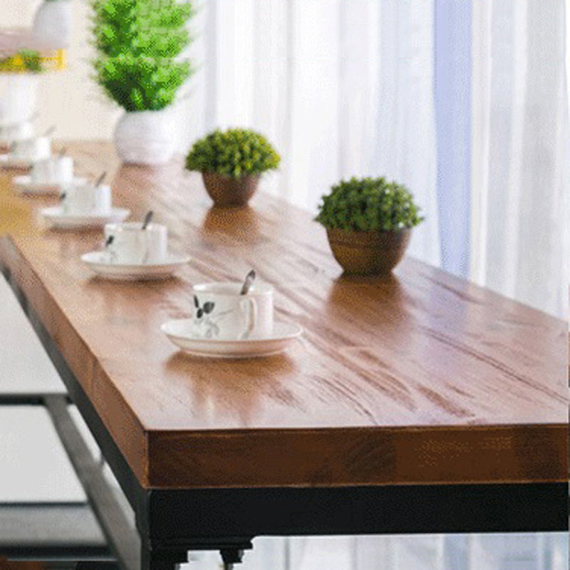 Modern Solid Wood Bar Set Coffee Shop 1/2/7 Pieces Rectangle Table and Stool Set