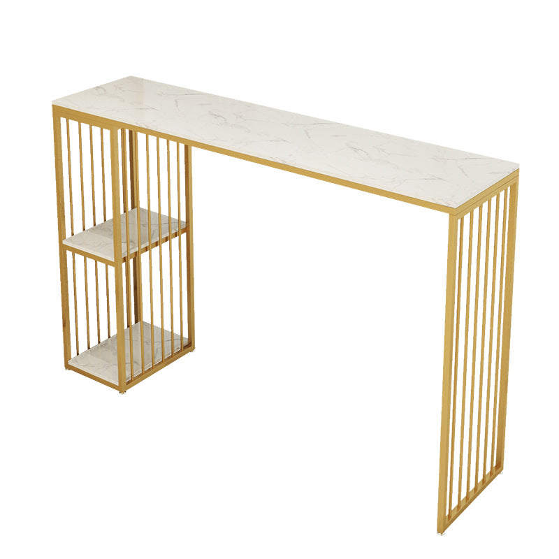 Luxurious Rectangular Pub Table Set 1/2/3 Pieces Stone Top Bistro Table Set