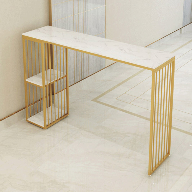 Luxurious Rectangular Pub Table Set 1/2/3 Pieces Stone Top Bistro Table Set