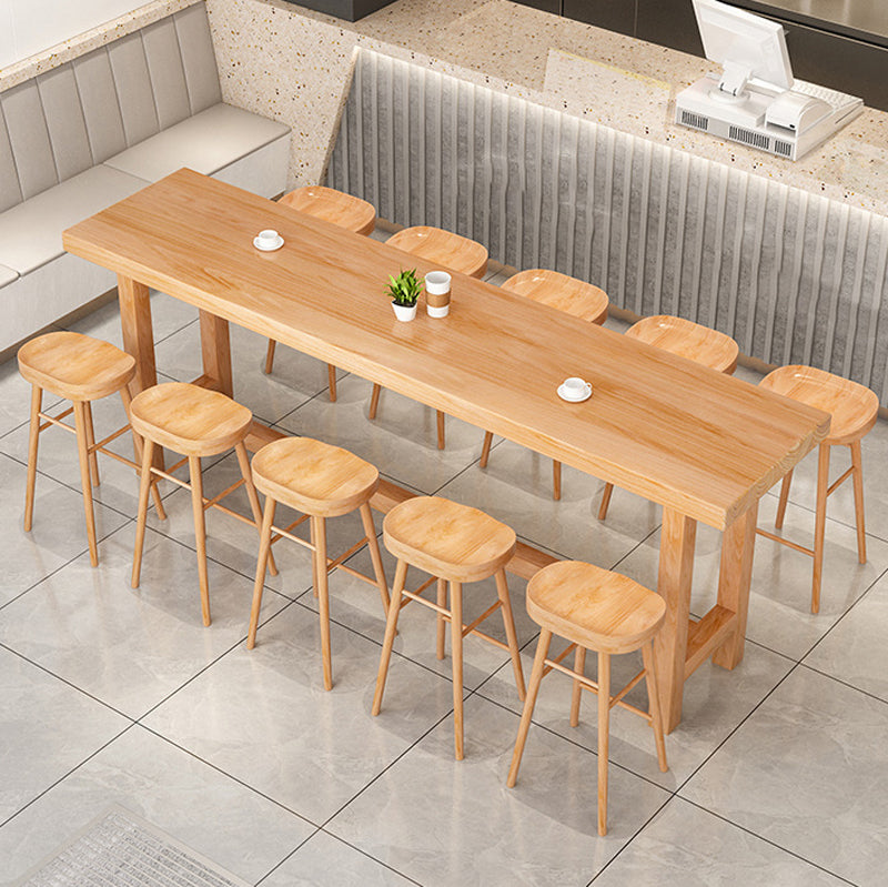 Modern 1/2/6/11 Pieces Bar Table Set Rectangle Bar Table with Wooden High Stools for Home