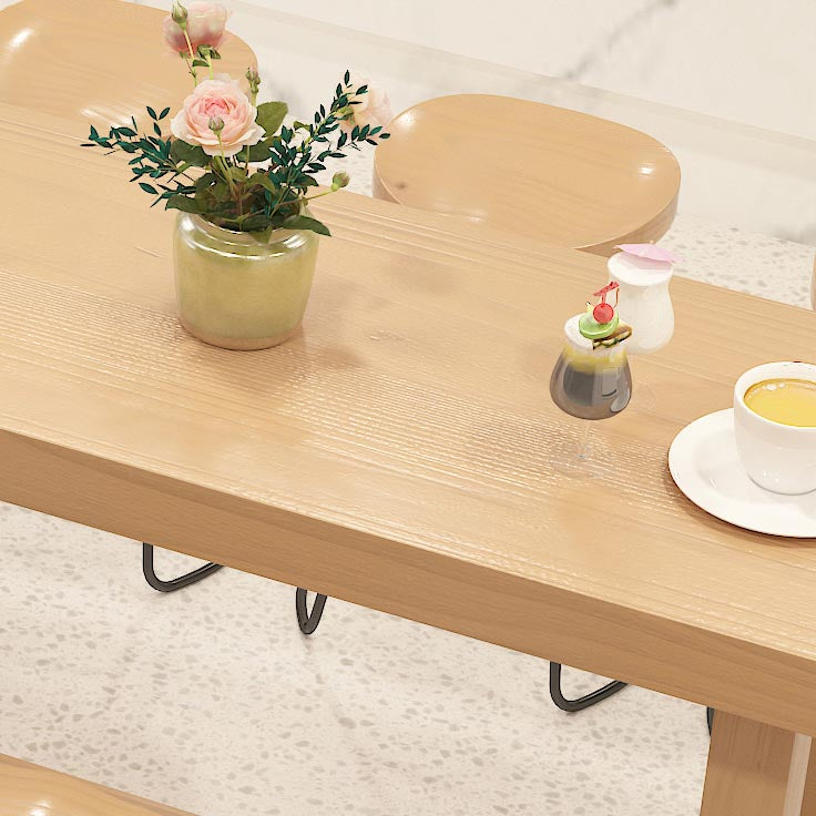 Rectangular Bar Table Set 1/6/11 Pcs Solid Wood Bar Table and Stools