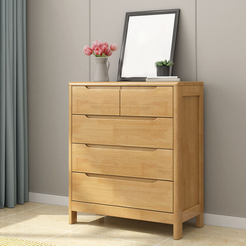 16" W Rubber Wood Storage Chest Modern Dresser with Drawers for Bedroom