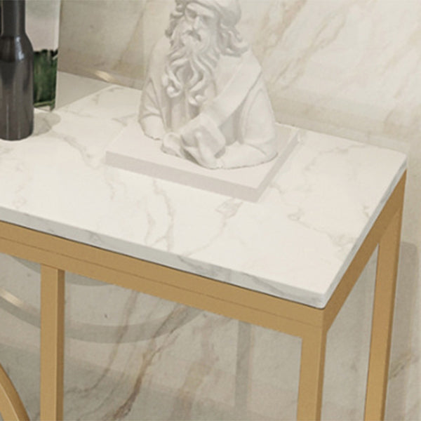 Modern Marble Console Sofa Table Rectangle Iron End Table for Hall