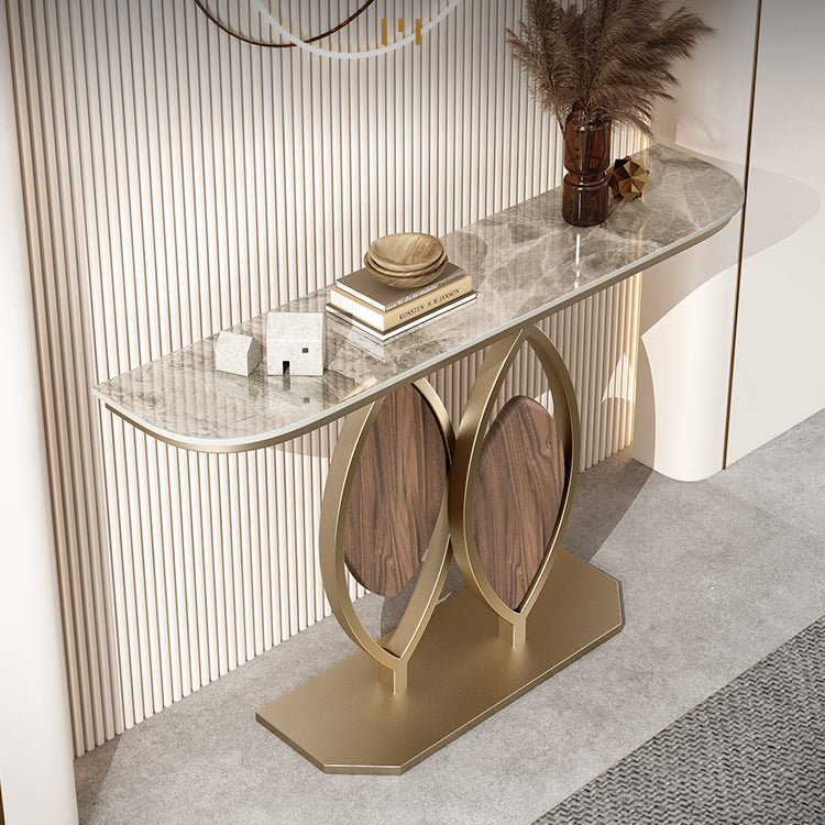11.8" W Slate Console Table Scratch Resistant Glam End Table
