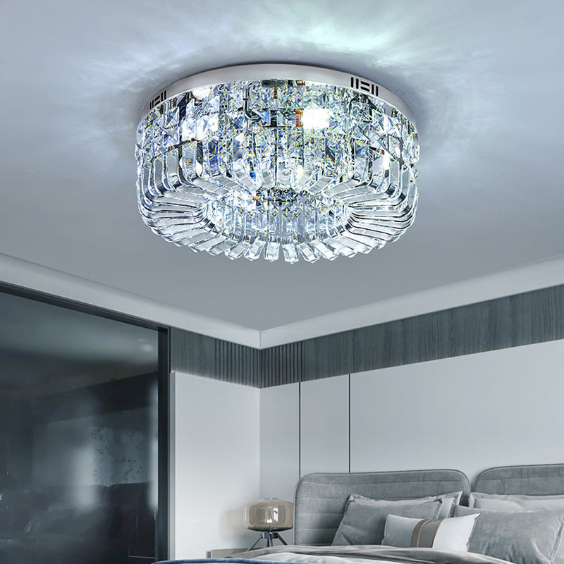 Modern Crystal Ceiling Light Simple Flush Mount Light Fixture for Bedroom