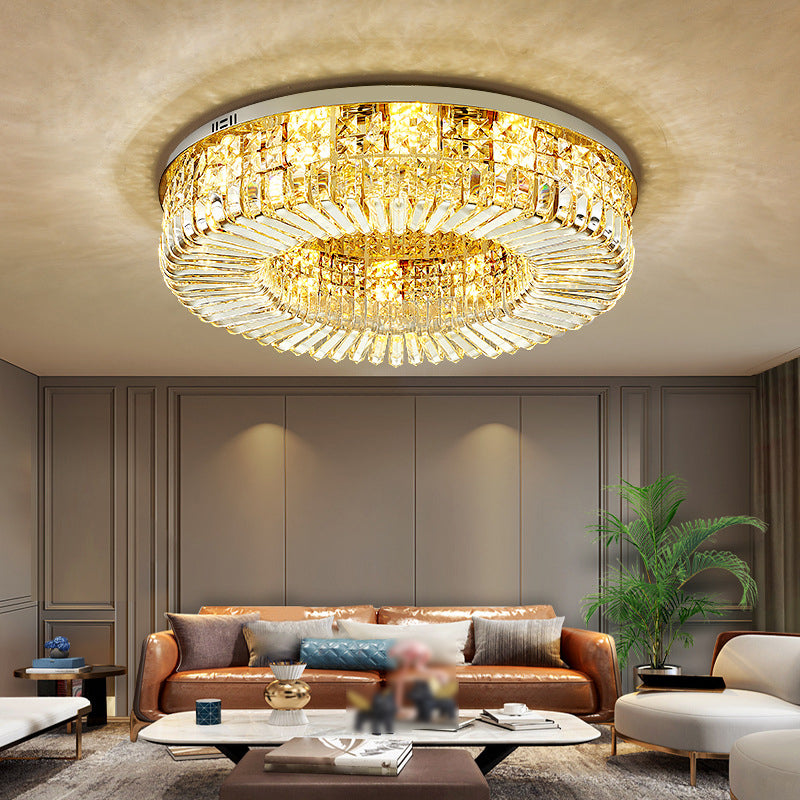 Modern Crystal Ceiling Light Simple Flush Mount Light Fixture for Bedroom