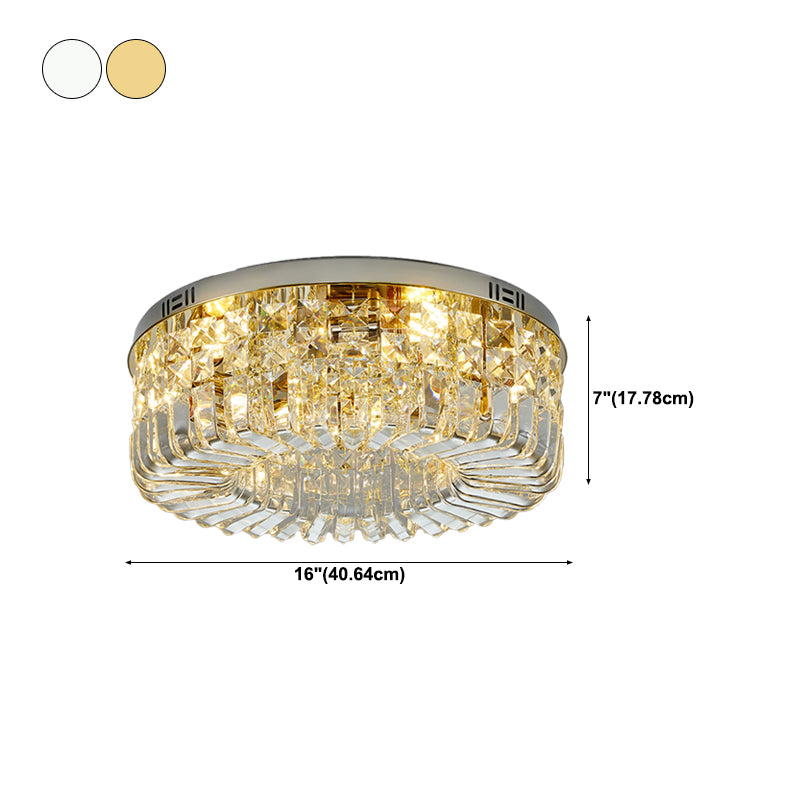 Modern Crystal Ceiling Light Simple Flush Mount Light Fixture for Bedroom