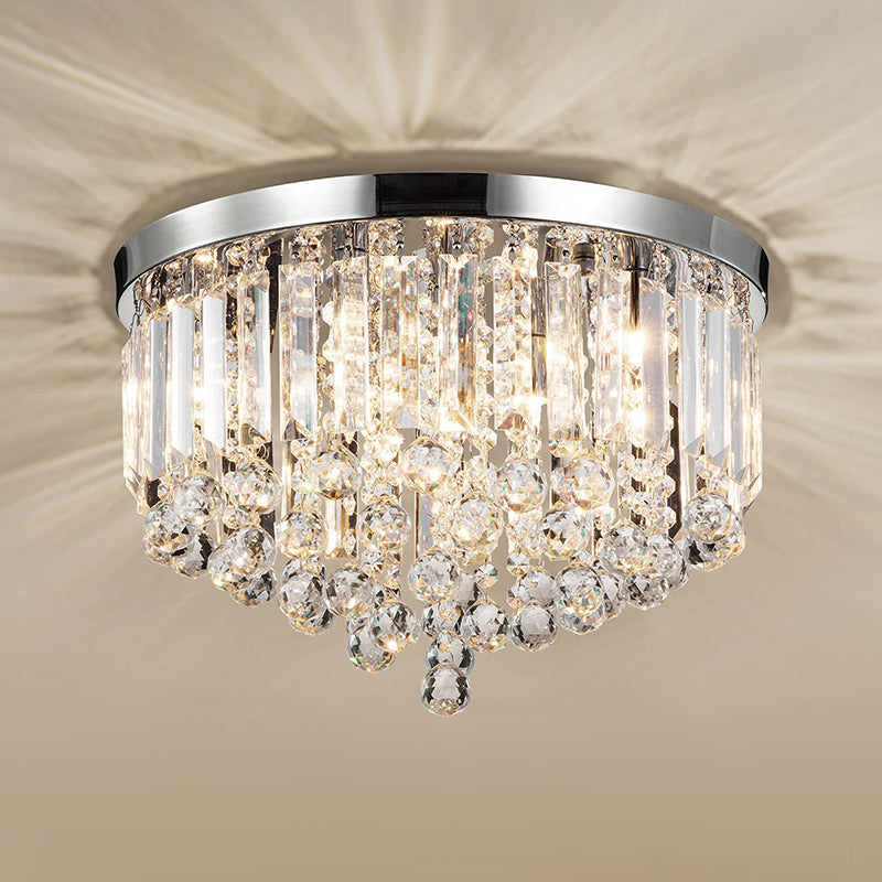 Modern Minimalist Ceiling Lamp Nordic Crystal Flush Mount Light Fixture for Bedroom